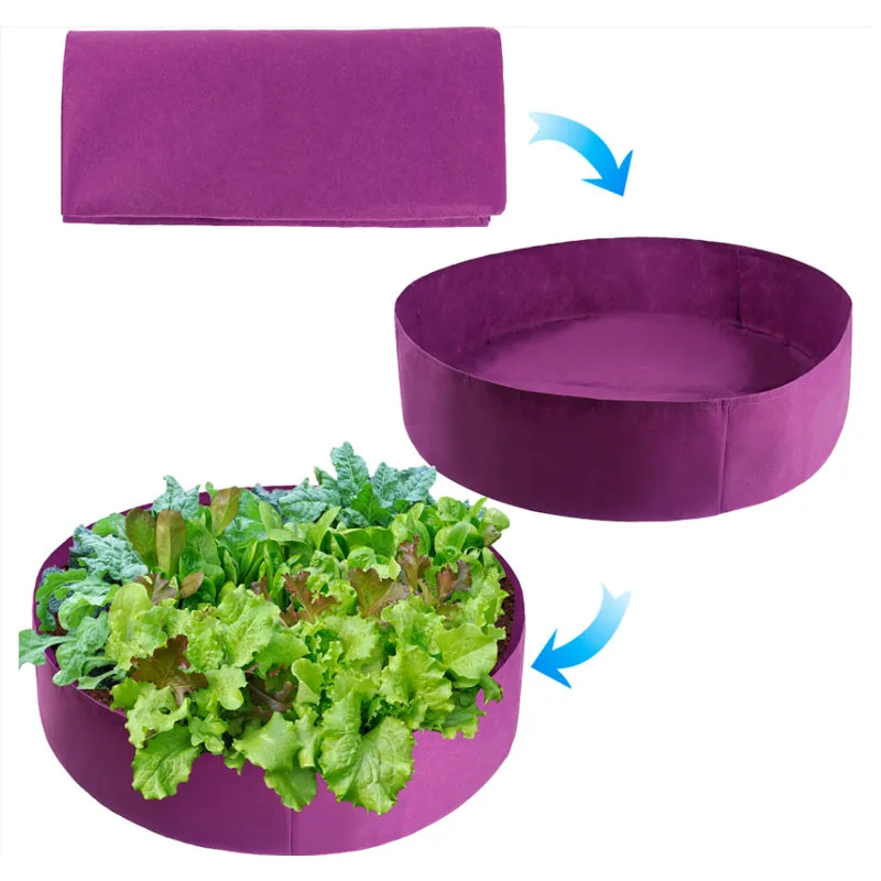 nicht gesponnene 2mm wachsen Taschen ringsum angehobene Garten-Bett-Taschen 3