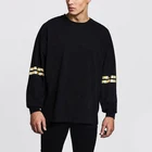 Custom printing Long sleeve black 100% cotton custom for men with gold foil t-shirt