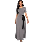 Wrap Gather Waist A-line Ladies Long Dress
