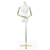 Latest Linen Covered Half Body Mannequin Female Dress Form Mannequin Torso with Tripod Stand