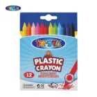 Round Crayons Plastic Crayon 12 COLOR 8*120MM ROUND PLASTIC CRAYON IN METAL BOX