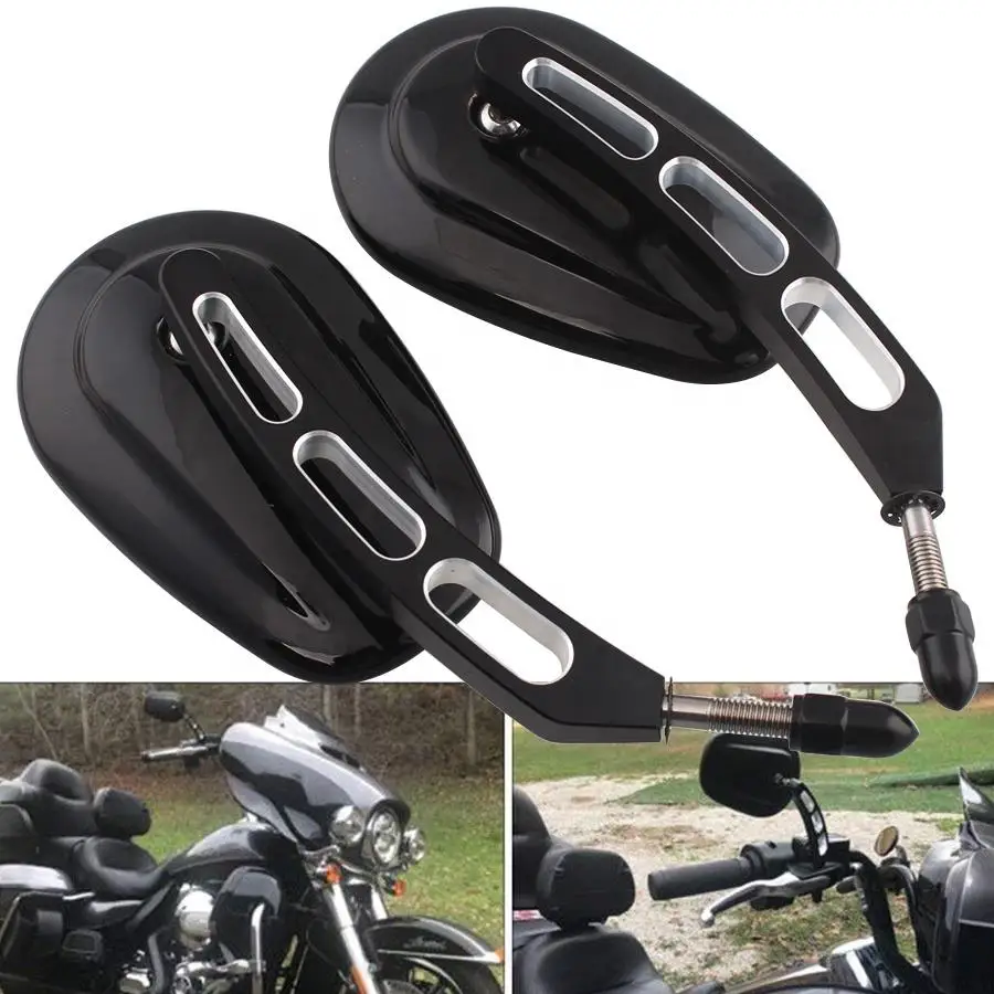 8MM Rear View Side Mirrors For Harley Street Bob FXDB Fat Boy Iron 883 XL883N Sportster 1200 Custom XL1200C Motorcycle Rearview