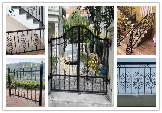 Stamped Driveway Wrought iron Gate handle Stamped Ornaments for Wrought iron Gate Decoration