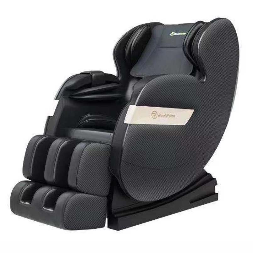 Zero-Gravity Foot Relaxation With Infrared Function Black Leather Salon Massager Chair