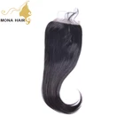 Alibaba best selling cuticle aligned raw virgin hair easy to dye 5x5 transparent lace closure
