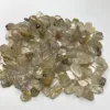 Wholesale 9--12 mm natural golden rutilated crystal gravel crystal tumbled stones