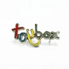 Plain Text Metal Tag Article Site Badge Plate Pins