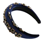 Baroque Gem Bead Diamond Gold Velvet Headband Sponge Three-dimensional Hairpin Black Headband