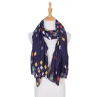 2020 New Fashion Thin Section Multi Colour Machine Printed 100% Polyester Four Squares Pattern Women Spring Scarf