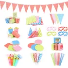 Party Sets for Festival Celebration Birthday Party Decoration Raised Grain Paper Party Supplies Kid's Gift