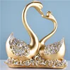Creative Romantic Golden Swan Lovers Resin Crafts Home Decoration, Wedding Holiday New Moving Gift
