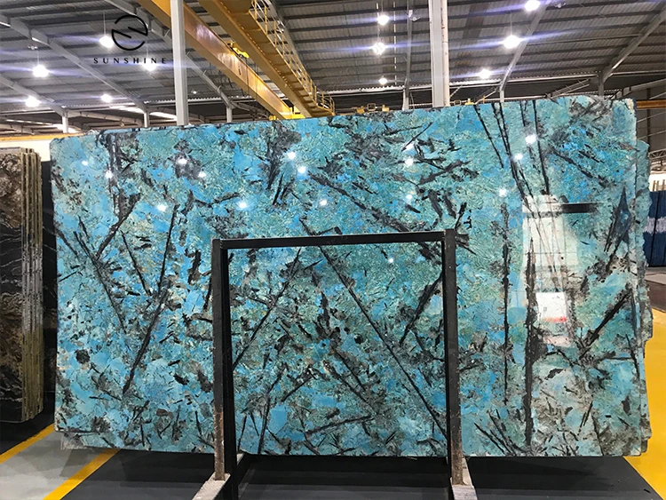 Luxury Natural Rare Blue Danube Marble Stone Slab for TV Background