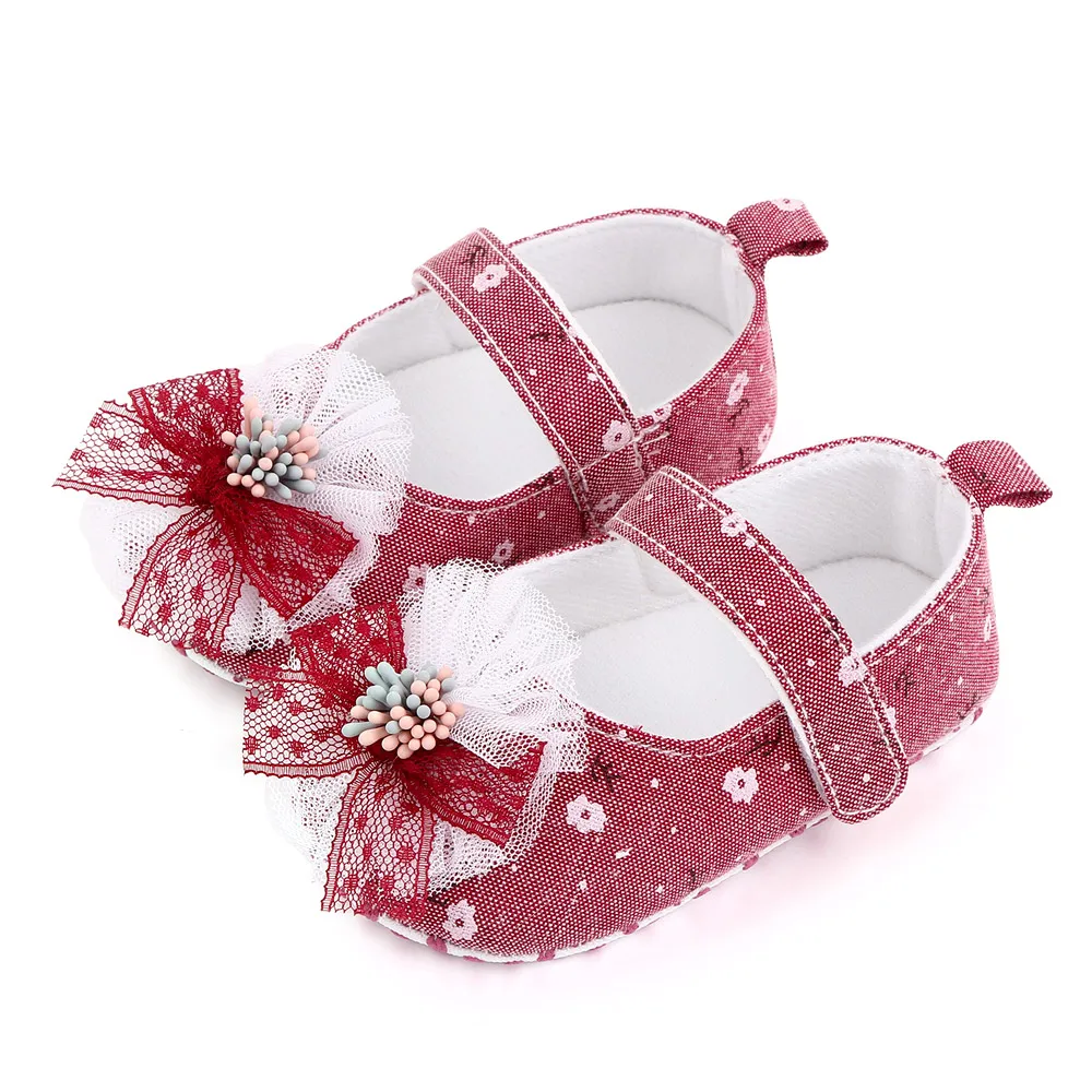 New arrival beauty bow princess shoes newborn toddler shoes girls in bulk factory