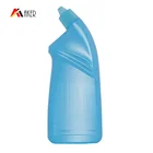 Factory 500ml HDPE blue plastic detergent bottles for toilet bowl cleaner with plastic screw cap