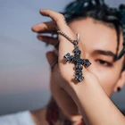 Fashion Popular Retro Vintage Necklace Cross Hexagram Occult V For Vendetta Pendant Man Necklace
