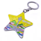Custom Insert Logo Promotional City Tourism Hard Enamel Key Chain Heart Shaped Red Colored Keychains