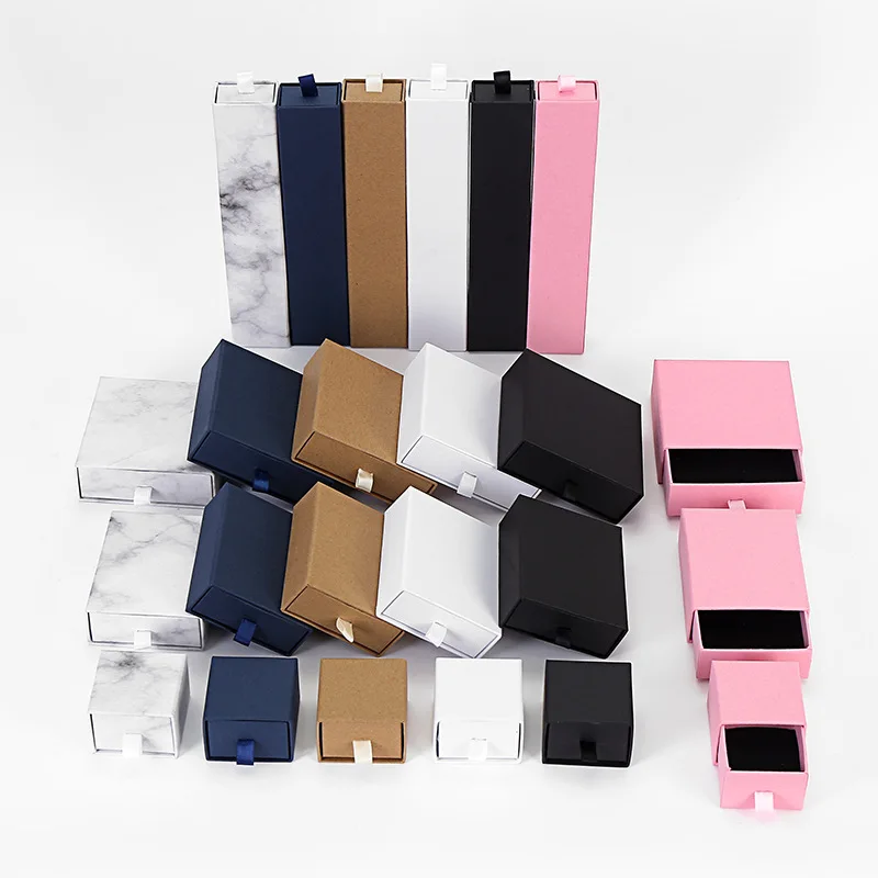 black rectangle organizer cardboard box for necklace packaging