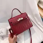 Luxury Stone Pattern Solid Color Shoulder Handbag Pu Leather Satchel Crossbody Square Bags for Women