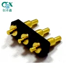 through hole pitch 3.0mm brass 3 pin pogo connector
