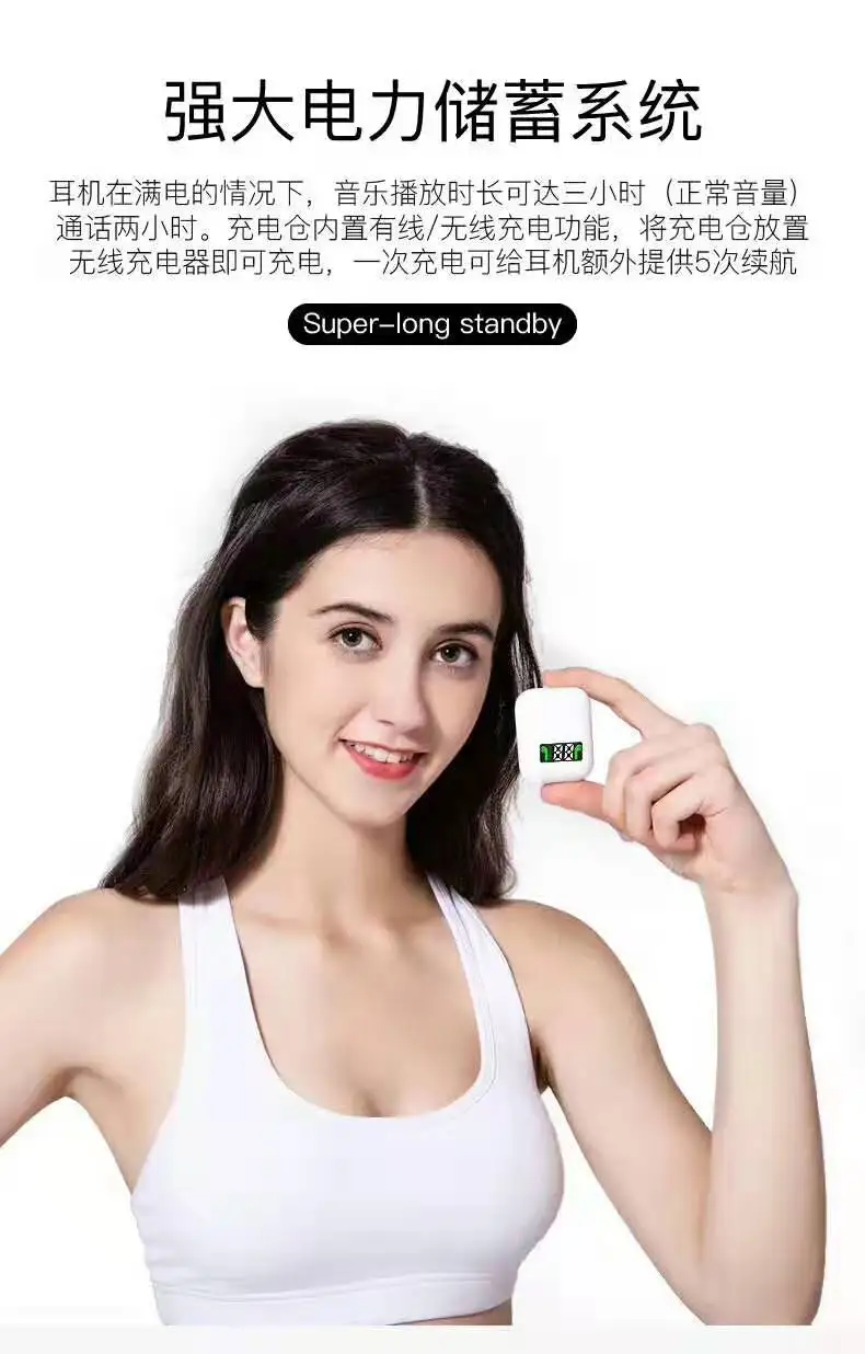 V9 V5.0 Touch with Popup Window True Headphones Wireless Stereo Earbuds Wireless Earphone wireless charging V9 earphone - ANKUX.COM