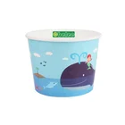 Blue color printing ice cream gelato paper cup paper bowl with down lid