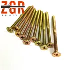 DIN7505 Wood Chipboard Screw yellow zinc pozi drive