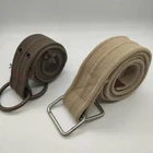 Hot sell cheaper Pure color 100% cotton belt trousers belt adjustable metal buckle for Clothing decoration