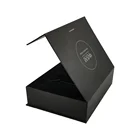 Luxury Black Kraft Satin Magnetic Magnet Closure Paper Tea Gift Box OEM wholesale