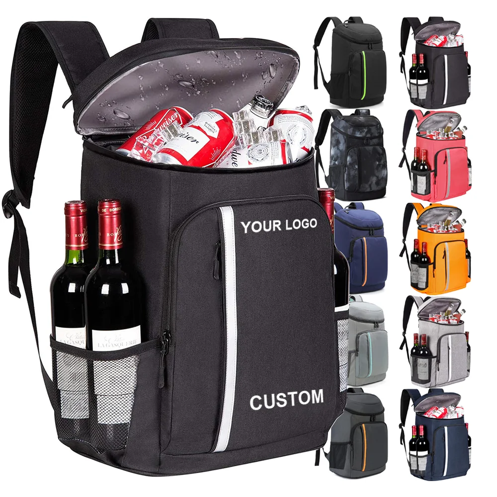 Portable custom logo cooler backpack 30 cans travel lightweight picnic insulated backpack cooler bag leak-proof cooler food box Portable custom logo cooler backpack 30 cans travel lightweight picnic insulated backpack cooler bag leak-proof cooler food box