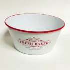 Round Kitchen Carbon Steel Mixing Fresh Baked Enamel Bowl