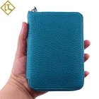 2020 hot sale lychee layer cowhide wallet zipper custom coin purse bag with coin pocket
