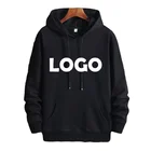 Hoodie Custom Logo Men's Pullover Hoodie Sweatshirt Cotton Fashion Cartoon Blank Black Unisex Plus Size