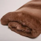 Warm Smooth Camel 100% Polyester Faux Rabbit Fur Fabric for Rug