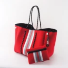 Fashion Bag Handbag Tote 2020 New Style Colorful Print Neoprene Beach Bag Wholesale Women Tote Handbag
