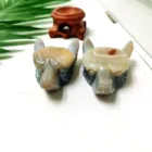 Hot sale carved fine animal craft figurine agate gemstone crystal wolf statue agate for decoration