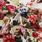 Good quality popular 45s woven garment 100% rayon floral rose flower printed border fabric