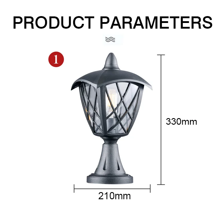 Grid Atmosphere Exterior Garden Decoration Waterproof IP54 Pillar Lights