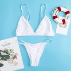 Hot sexy Classic Swimsuits Ladies String Two Piece Brazilian Bikini Solid Color Breathable Strappy Swimsuit
