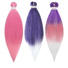 Wholesale Hot Water Setting Ombre EZ Braid Hair Soft Yaki Synthetic Crochet Braid Hair Extensions Synthetic Hair Fiber