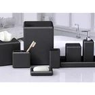 Factory price black resin bathroom accessories set