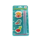 Cool School Supplies Stationery Set Kids Back to School 2D Animal Shaped Rubber Eraser Pencil Eraser