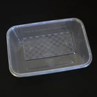 Eco-friendly 750ml PP transparent plastic rectangle takeaway disposable food container with lid