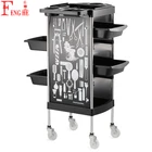 Cart Hair Salon Trolley Cart Beauty Tool Cart Black Professional Hair Salon Trolley Cart