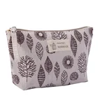Women plaid cotton canvas cosmetic bag beauty makeup pouch with zipper cotton organizer female zipper purse