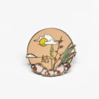 Cute Cartoon Round Flower Custom Hard Enamel Lapel Pin