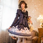New anime design style princess dress sexy black lolita costume dress full sleeve lolita dress