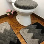 Bathroom Mat Set Bath Rug Toilet Anti-Slip Mat