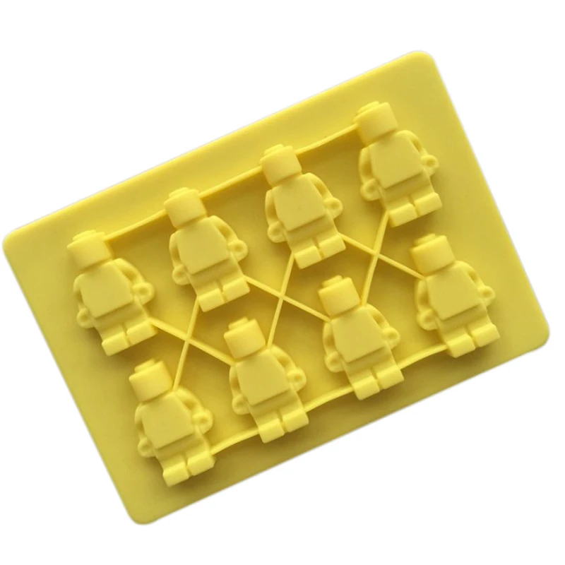 Plateau de cuisson en Silicone 8 même Lego série silicone chocolat bonbons moule DIY glaçon gelée moule d'anniversaire gâteau décoration moule