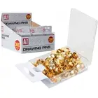 Gold Thumb Tacks 500-count, 3/8-inch Steel Push Pins Office Tacks for Cork board