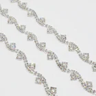 Clothes Wedding Dress Sparkling Silver Base Grade Crystal Fancy Style Rhinestone Trim for Wedding Dress